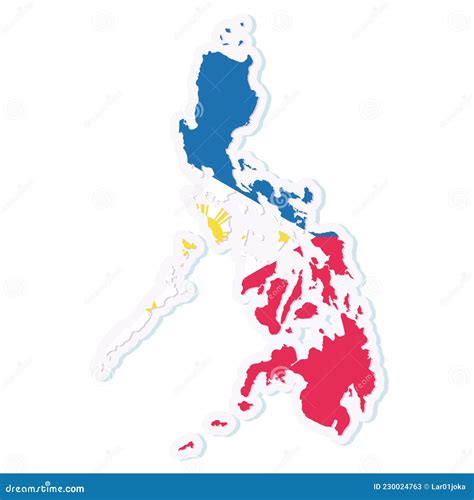 Isolated Map Of Philippines With Its Flag Stock Vector Illustration