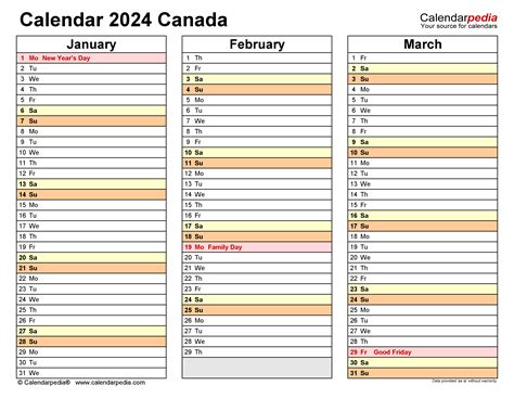 2024 Calendar Canada Printable Pdf 2024 Calendar Printable