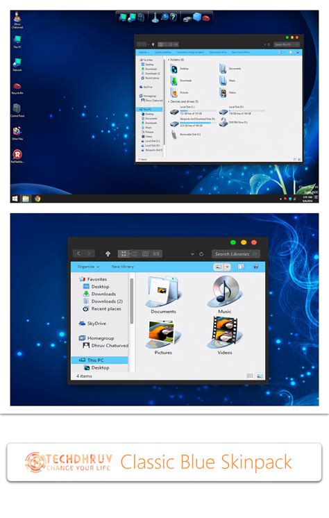 Theme Windows 7 Windows 8 Skin Icon Girl Wallpaper Classic Blue