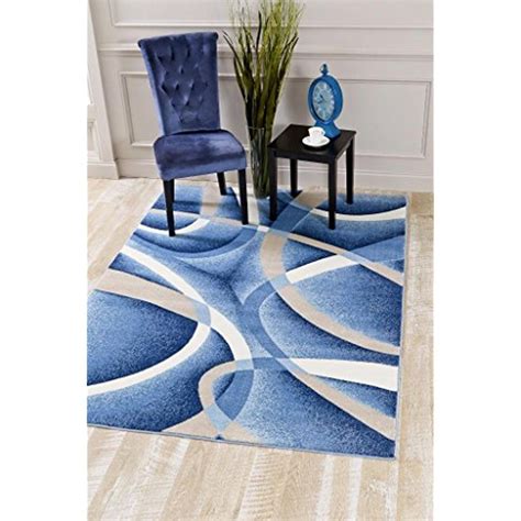 Used but still in good. 2305 Blue Swirls 9'0 x 12'6 Modern Abstract Area Rug Carpet >>> See this great product. (This is ...