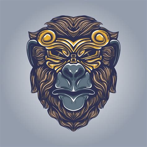 Premium Vector Monkey Artwork Illustration