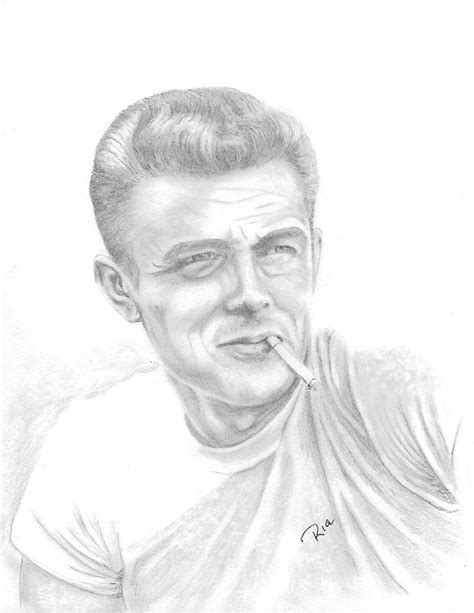 James Dean Drawing By Maria Jessee Pixels