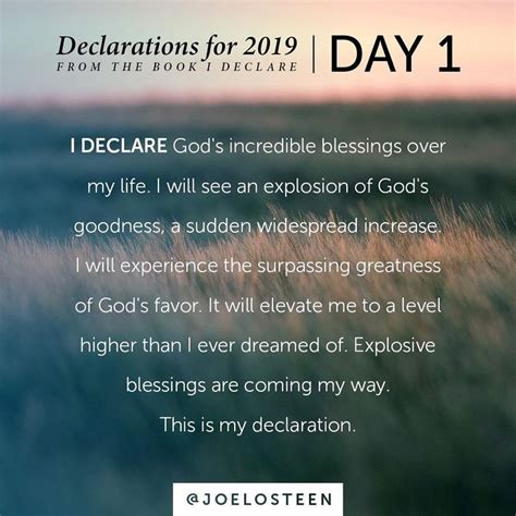Start 2019 With A Declaration I Declare Gods Incredible