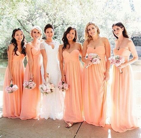 Traditional Paebaek Wedding In California Peach Bridesmaid Dresses