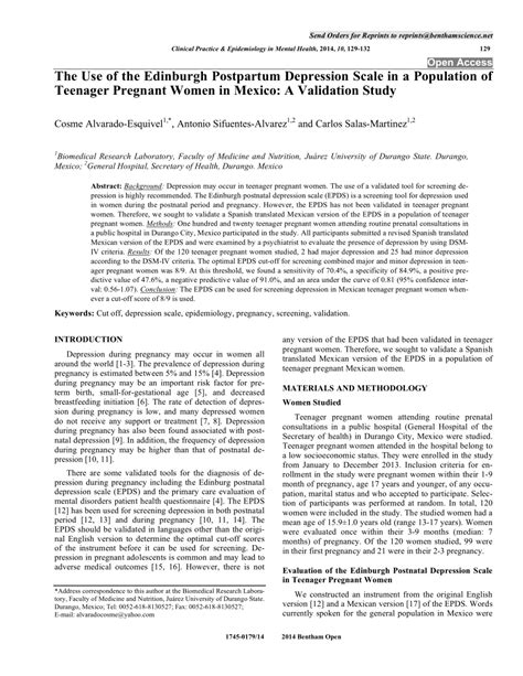 The evidence suggests that although there was good. (PDF) The Use of the Edinburgh Postpartum Depression Scale ...