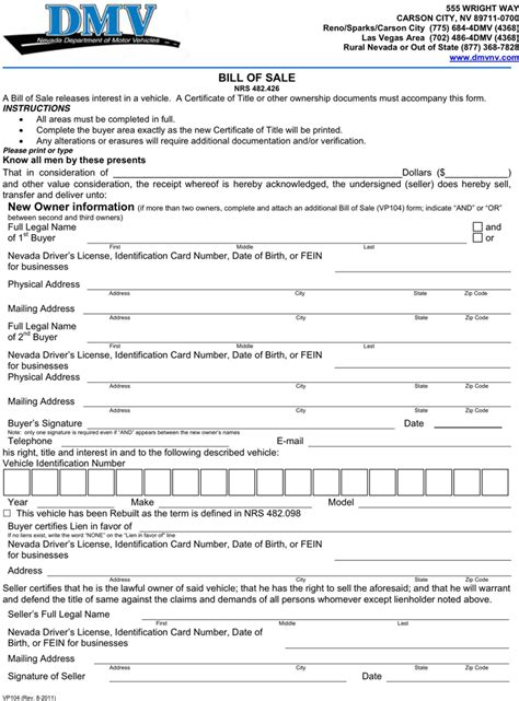 Form used by consumers to report and pay the use tax on taxable tangible goods and alcoholic beverages that were purchased tax free out of state and are used in maryland and. Nevada Motor Vehicle Bill of Sale Form Download the free Printable Basic Bill of Sale Blank Form ...