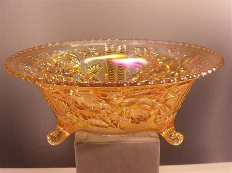 Imperial Glass Carnival Glass Bowl Lustre Rose 11 Collectors Weekly