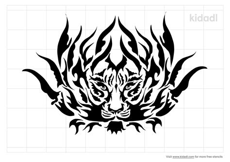 Free Tiger Tribal Stencil Stencil Printables Kidadl