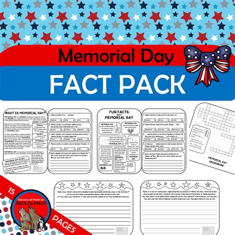 Memorial Day Fact Pack The Wolfe Pack Reviewsresourcessuggestions