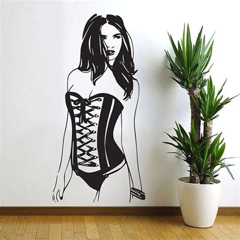 sexy woman pin up girl wall decal art decor sticker seductive art sensual art pin up decal pin