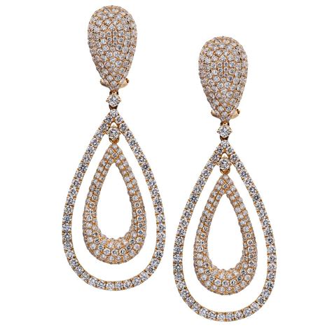 Yellow Gold And Diamond Tear Drop Earrings Available At Yanina Co