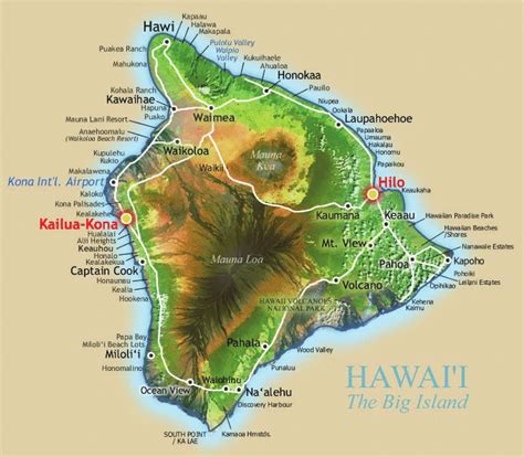 Map Of The Big Island Of Hawaii Color Figure Available Online