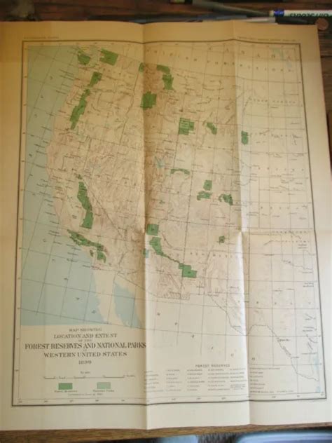 Antique Ephemera 1899 Us Geological Survey Map Western Forests
