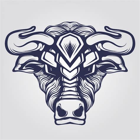 Premium Vector Bull Head Line Art