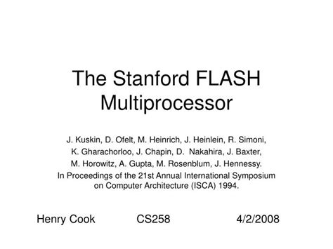 Ppt The Stanford Flash Multiprocessor Powerpoint Presentation Free
