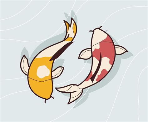 Two Japanese Koi Fish Are Swimming 1218854 Vector Art At Vecteezy