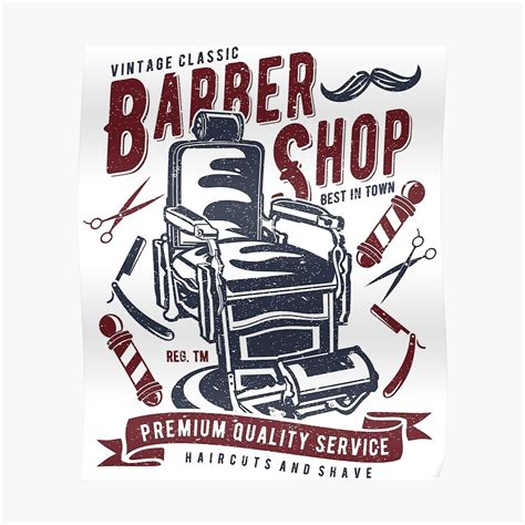 Vintage Classic Barber Shop Poster By Jakerhodes Redbubble