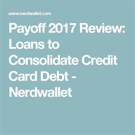 Refinance with a balance transfer card, consolidate with a personal loan, tap home equity, start a debt management plan, and consider a 401(k) loan. Payoff 2017 Review: Loans to Consolidate Credit Card Debt ...