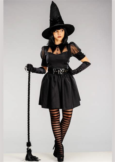 Adult Ladies Cute Black Bewitching Witch Costume