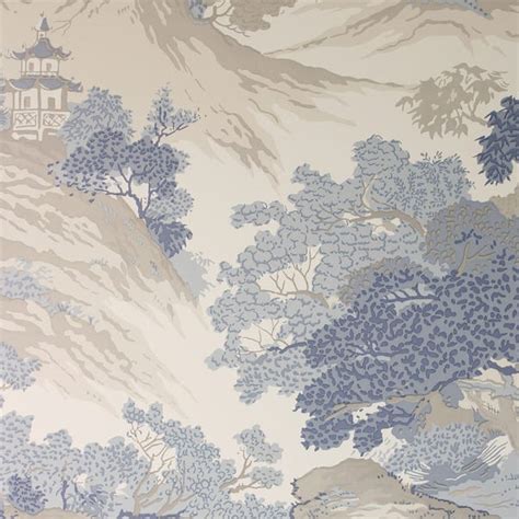 Oriental Landscape China Blue Wallpaper Dunelm