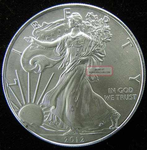 2012 1 Oz 999 Fine Silver Liberty Walking American Silver Eagle Dollar