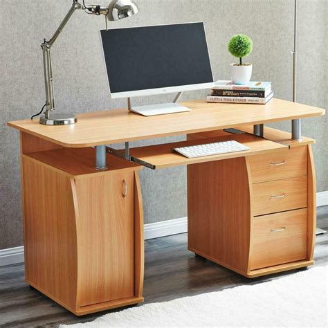 natural 3 tier computer office desk affordable modern design furniture and furnishings