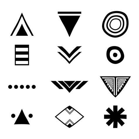 Tribal Aztec Symbols Set Artistic Vector Collection Of Design Elements