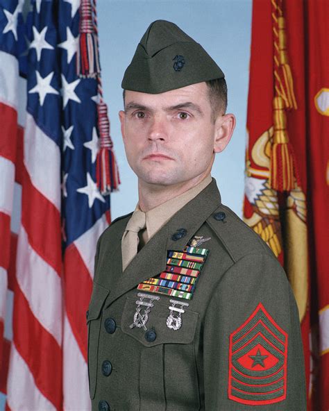 Portrait Us Marine Corps Usmc Sergeant Major Sgm Flynn Covered