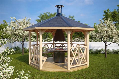 Led profile und led´s und fertig ist das ganze. Pavillon Selber Bauen Sechseck Holz Flachdach 3x3 ...