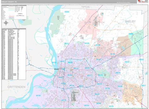Shelby County Tn Wall Map Premium Style By Marketmaps Mapsales