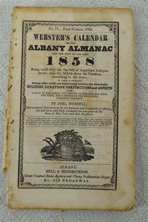 Antique Vintage Almanac From 1830s 1840s 1850s Choice 1800s Etsy