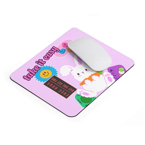 Bunny Mousepad Creepy Cute Mouse Pad Kawaii Mousepad Cute Etsy