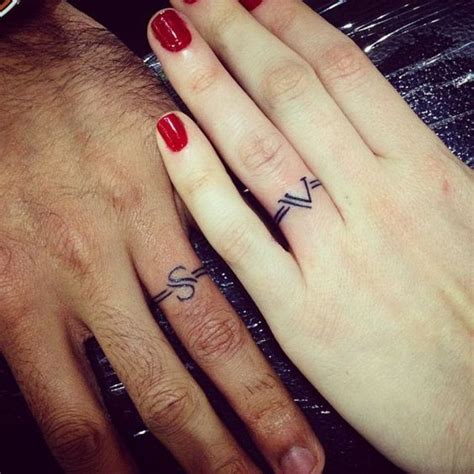 Couples Ring Tattoos Wedding Ring Finger Tattoos Married Couple