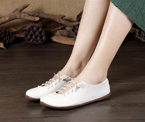 Handmade Summer White Shoes For Women Comfortable Flat Shoes Etsy