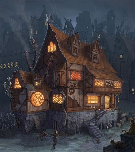 Left Hook Tavern By Takeda11 On Deviantart Fantasy Town Fantasy