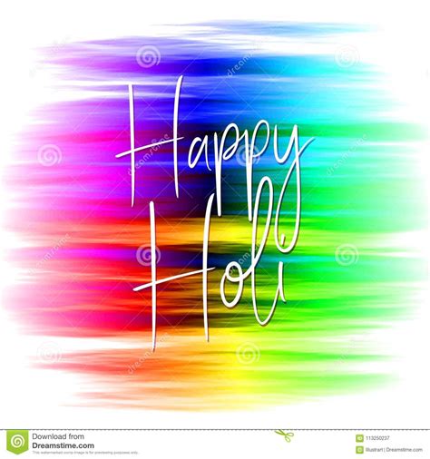 Happy Holi Background With Colorful Brush Strokes Stock Vector