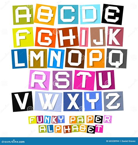 Vector Funky Tall Upper Case English Alphabet Letters Collection
