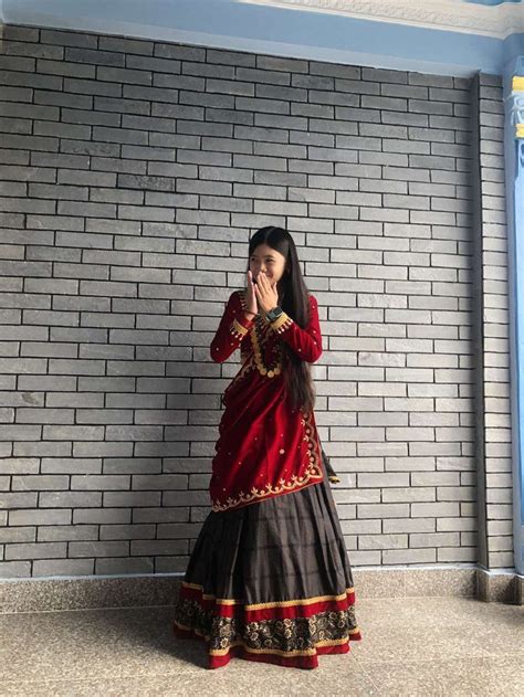 Pin By Ya Mag On Magar Dress Gurung Dress Magar Dress Nepali Cute Long Sleeve Dresses