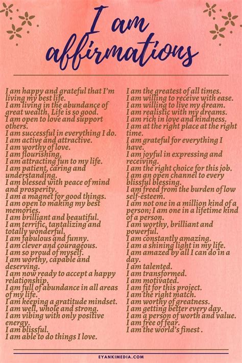 50 Most Powerful “i Am Affirmations” To Make You Insanely Motivated I Am Affirmations
