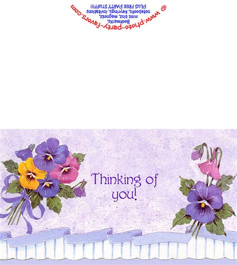 One that is a heavier design with loads of florals bordering the thinking of you wording and the other is a. Free Printable Spring Pansies Thinking Of You Card - From Photo Party Favors