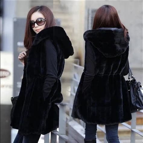 m 4xl plus size women autumn faux fur coat striped female slim fit black sleeveless coat long