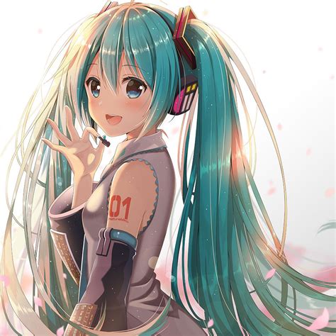 Yuuka Nonoko Hatsune Miku Vocaloid Commentary Request 1girl D Aqua Hair Aqua Nails Aqua