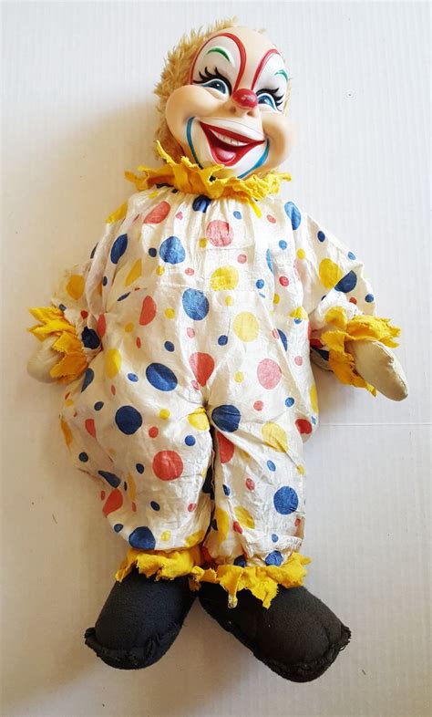Vintage Creepy Clown Doll 1950s 21 Inches Of Complete Horror Plastic