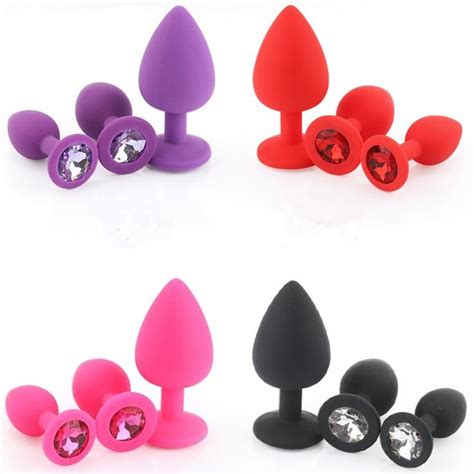 10 Pcslot Silicone Anal Plug Crystal Anal Toys Butt Plug Small Size