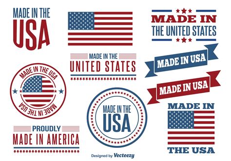 Made In Usa Label Set 91079 Vector Art At Vecteezy
