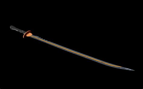 3d Model Melee Weapon Katana Shabby Low Poly Pbr Vr Ar Low Poly