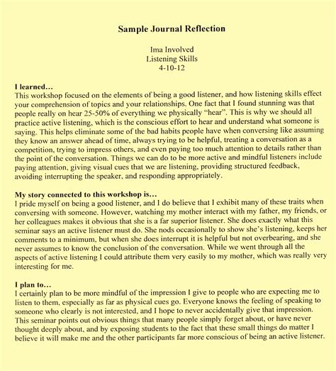 The first type is the educational reflective paper. 009 Sample Reflective Essay On Course Example Essays ...