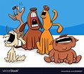 Barking or howling dogs cartoon characters group Vector Image