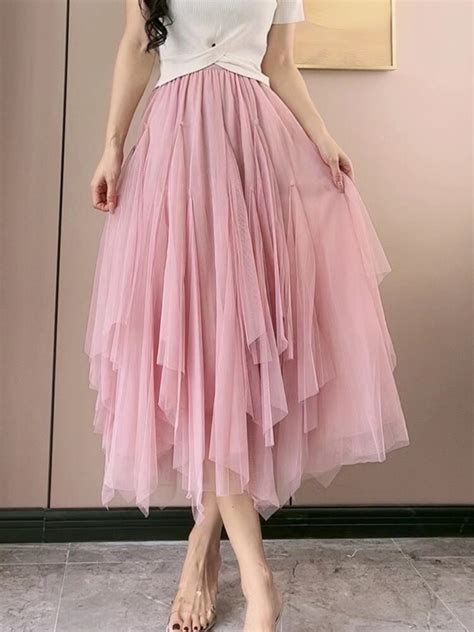 Tigena Women Tulle Long Skirt Summer Korean Fashion Irregular