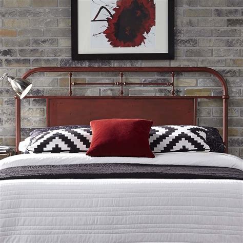 Even in large rooms, a bed is invariably vintage headboards are by no means a requirement for a comfortable night's sleep, but when you consider the plush vibes one adds to a bedroom? Liberty Furniture Vintage Queen Metal Headboard - Red ...